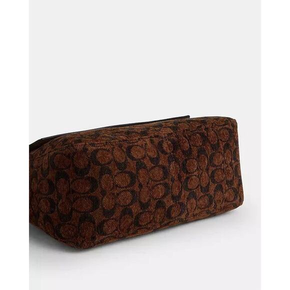 NWT Limited Coach Etta Flap Shoulder Bag in Signature Chenille CCE58 IM/Truffle - Picture 12 of 15